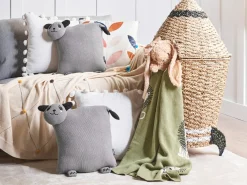 Set di 2 cuscini SHADOOR Cotone 35 x 35 cm Grigio Panda