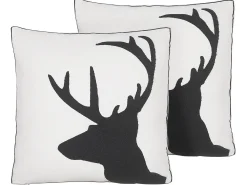 Set di 2 cuscini SHADRACK Cotone 45 x 45 cm Bianco Modello natalizio