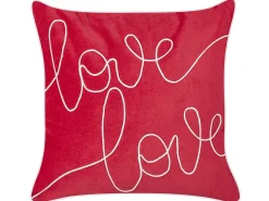 Set di 2 cuscini SIDERASIS Velluto 45 x 45 cm Rosso Scritta