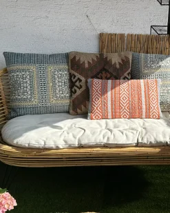 Set di 2 cuscini SIDI Cotone 50 x 50 cm Blu Trama geometrica