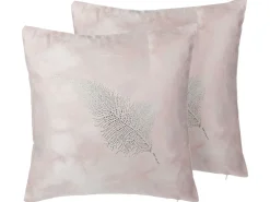 Set di 2 cuscini SILENE 45 x 45 cm Rosa Trama di piante