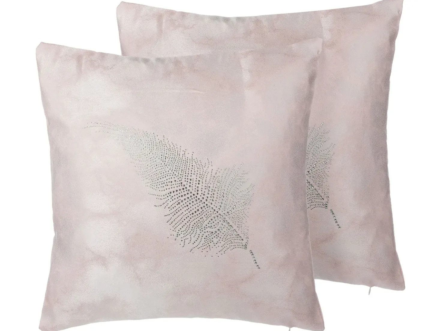 Set di 2 cuscini SILENE 45 x 45 cm Rosa Trama di piante
