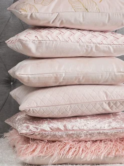 Set di 2 cuscini SILENE 45 x 45 cm Rosa Trama di piante