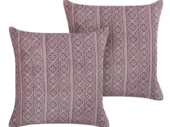 Set di 2 cuscini SILYBUM Velluto 45 x 45 cm Rosa Trama geometrica