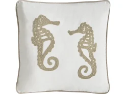 Set di 2 cuscini SINDORA Cotone 45 x 45 cm Bianco Trama animale