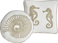 Set di 2 cuscini SINDORA Cotone 45 x 45 cm Bianco Trama animale