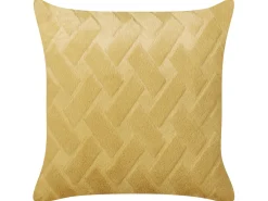 Set di 2 cuscini SITAPUR Finta pelliccia 45 x 45 cm Senape Tinta unita