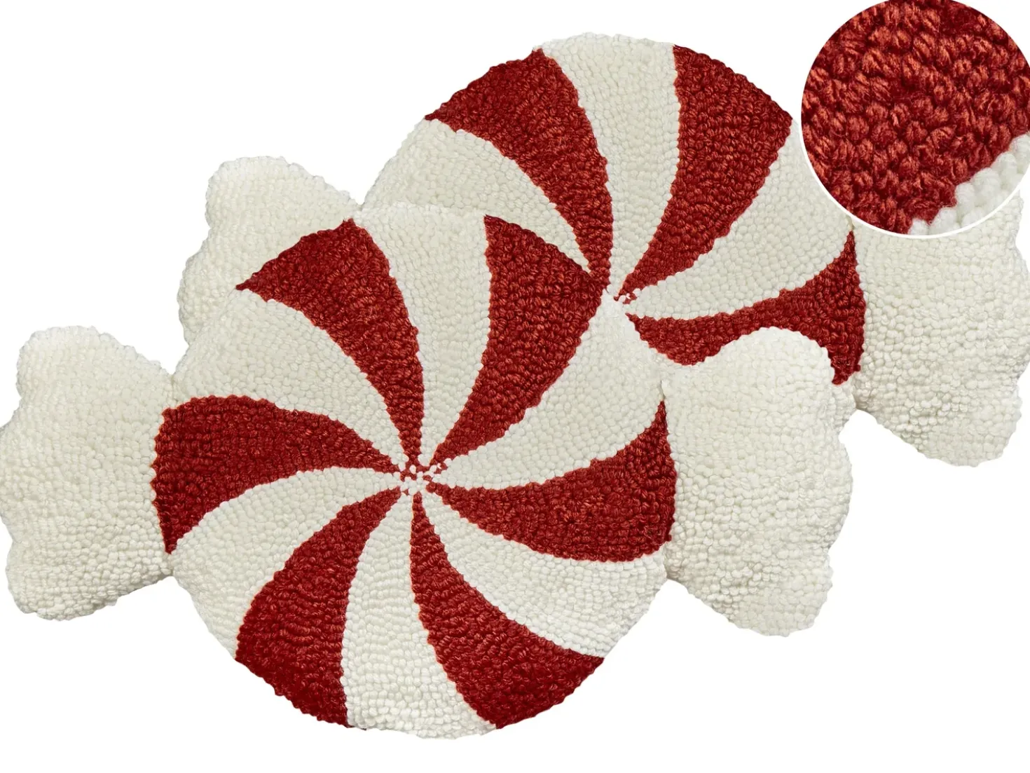 Set di 2 cuscini SPIRAL CANDY Bouclé 35 x 58 cm Bianco Modello natalizio