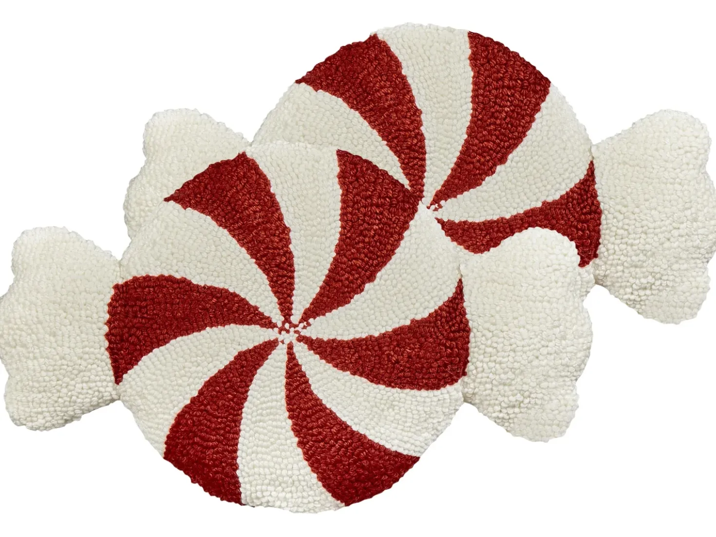 Set di 2 cuscini SPIRAL CANDY Bouclé 35 x 58 cm Bianco Modello natalizio
