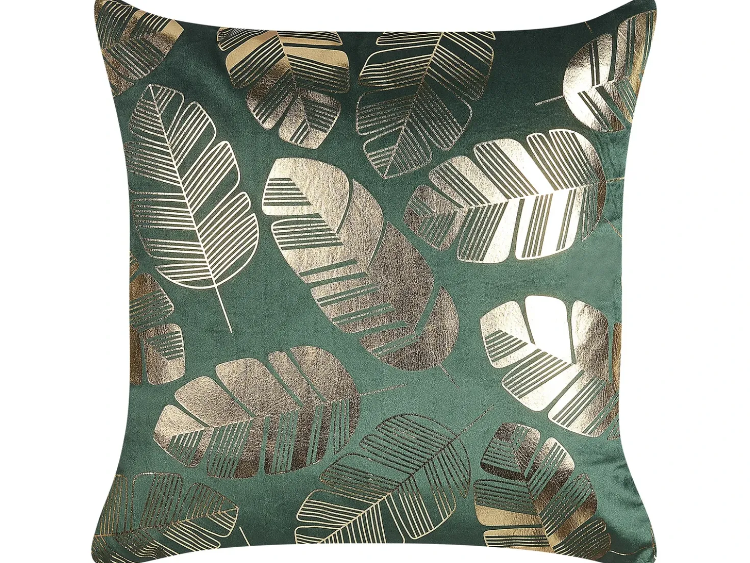 Set di 2 cuscini SUNFLOWER Velluto 45 x 45 cm Verde scuro Trama di piante