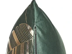 Set di 2 cuscini SUNFLOWER Velluto 45 x 45 cm Verde scuro Trama di piante