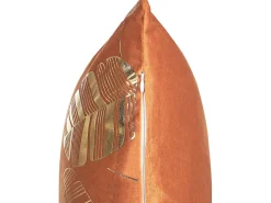 Set di 2 cuscini SUNFLOWER Velluto 45 x 45 cm Arancione Trama di piante