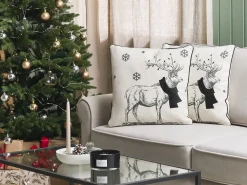 Set di 2 cuscini SVEN 45 x 45 cm Nero Modello natalizio