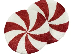 Set di 2 cuscini SWIRL CANDY Bouclé 40 x 40 cm Rosso