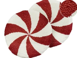 Set di 2 cuscini SWIRL CANDY Bouclé 40 x 40 cm Rosso