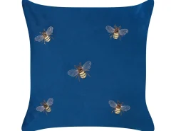 Set di 2 cuscini TALINUM Velluto 45 x 45 cm Blu Trama animale