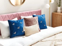 Set di 2 cuscini TALINUM Velluto 45 x 45 cm Blu Trama animale