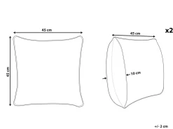 Set di 2 cuscini TALINUM Velluto 45 x 45 cm Blu Trama animale