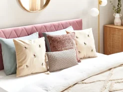 Set di 2 cuscini TALINUM Velluto 45 x 45 cm Beige Trama animale