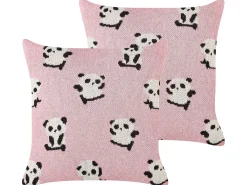 Set di 2 cuscini TALOKAN Cotone 45 x 45 cm Rosa