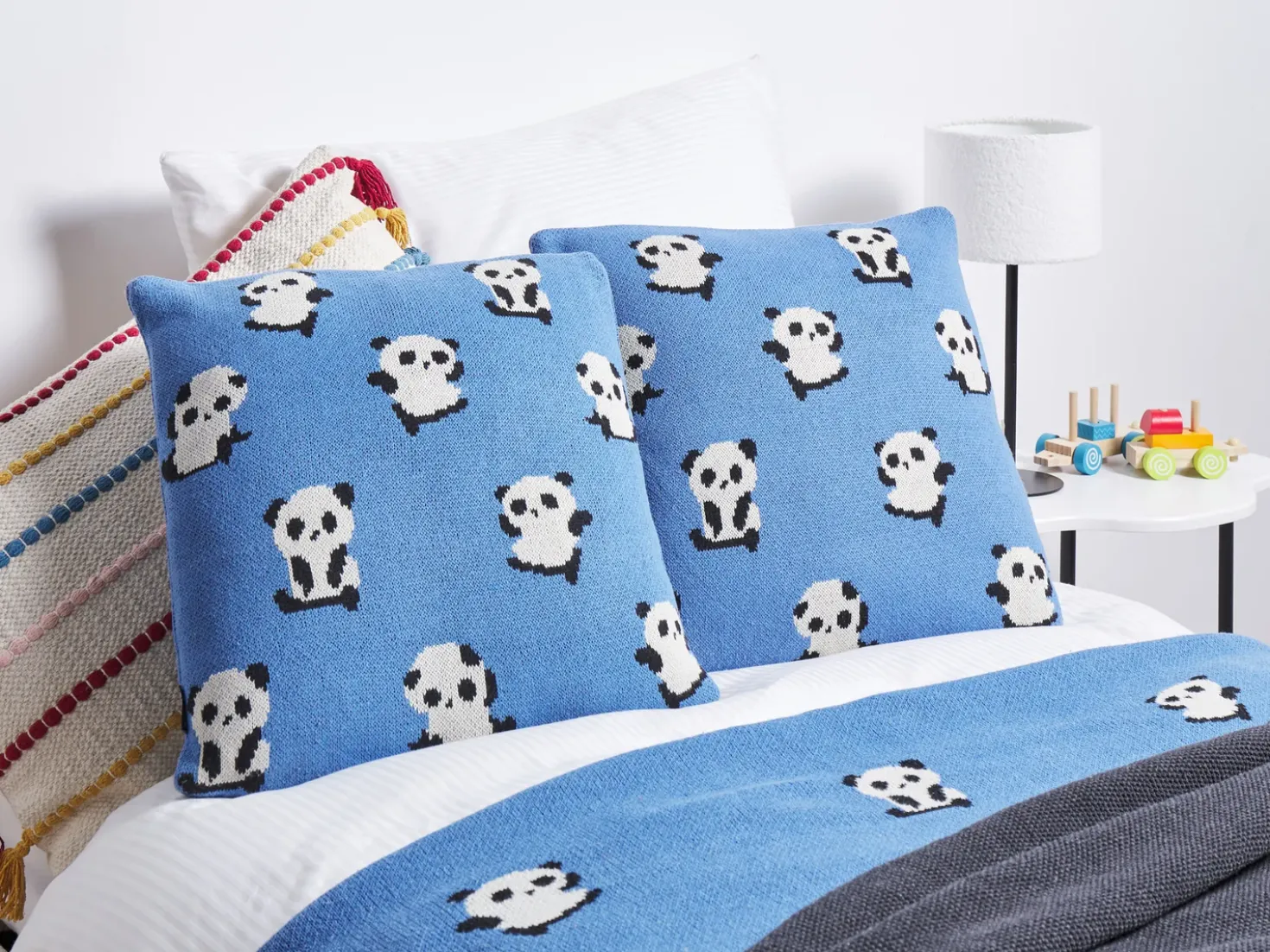 Set di 2 cuscini TALOKAN Cotone 45 x 45 cm Blu