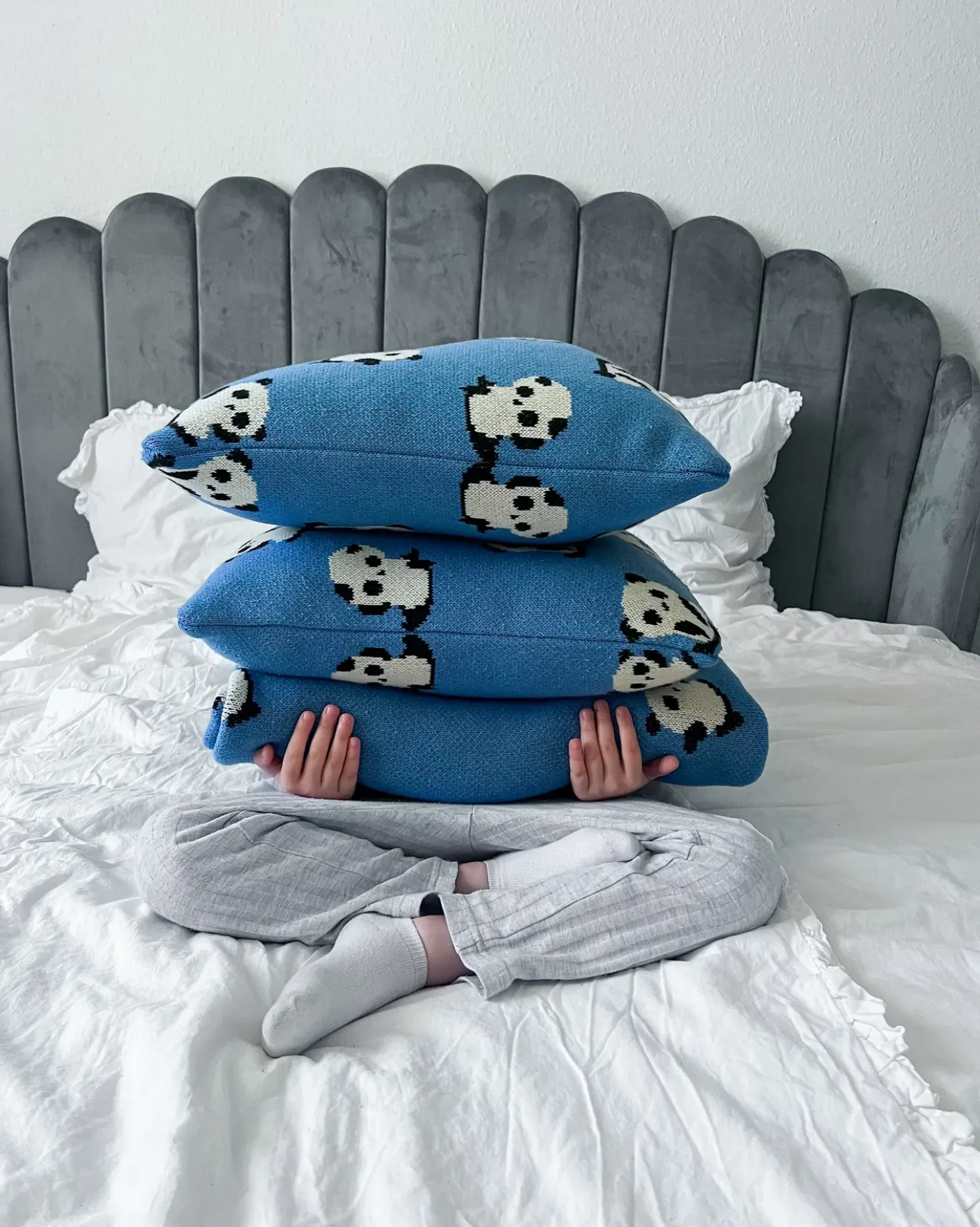 Set di 2 cuscini TALOKAN Cotone 45 x 45 cm Blu