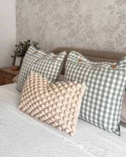 Set di 2 cuscini TALYA 45 x 45 cm Verde menta Trama a scacchi