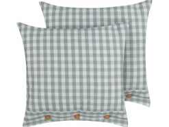 Set di 2 cuscini TALYA 45 x 45 cm Verde menta Trama a scacchi
