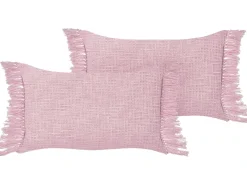Set di 2 cuscini TANSY Cotone 40 x 60 cm Rosa Tinta unita