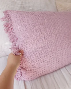 Set di 2 cuscini TANSY Cotone 40 x 60 cm Rosa Tinta unita