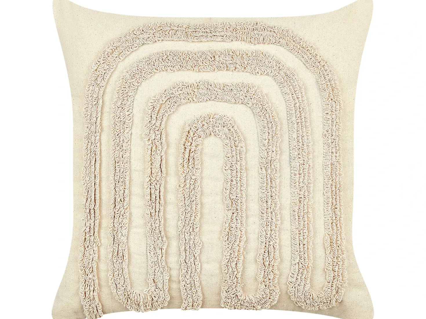 Set di 2 cuscini TATSOI Cotone 45 x 45 cm Beige Trama geometrica