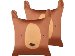Set di 2 cuscini TEDDYBEAR Cotone 45 x 45 cm Marrone