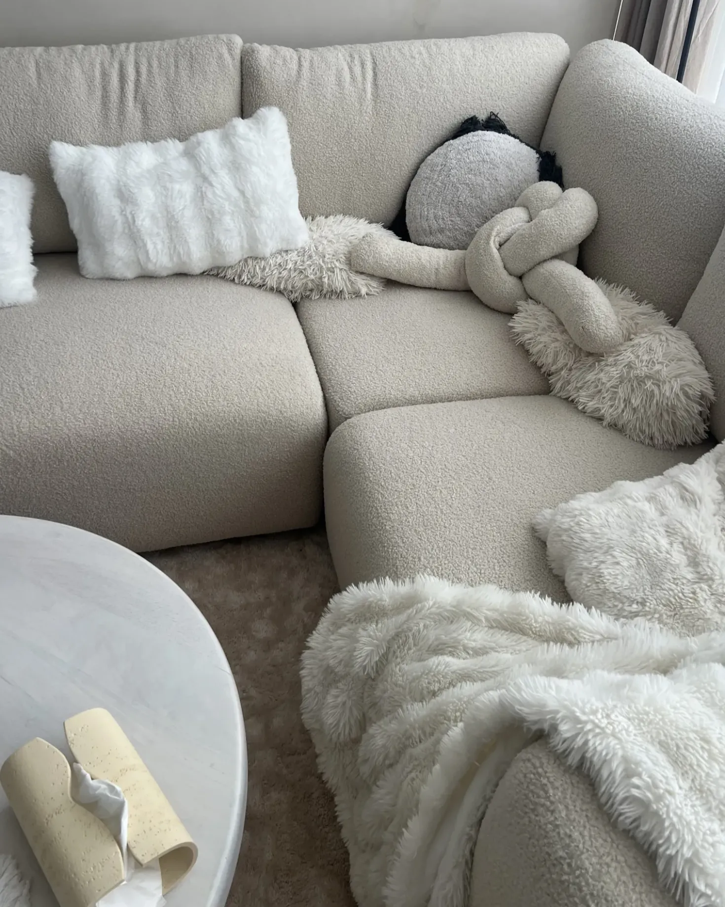 Set di 2 cuscini THISTLE Cotone 40 x 40 cm Bianco sporco
