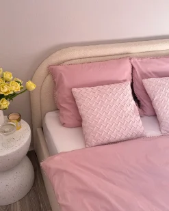 Set di 2 cuscini TITHONIA 45 x 45 cm Rosa Trama Chevron