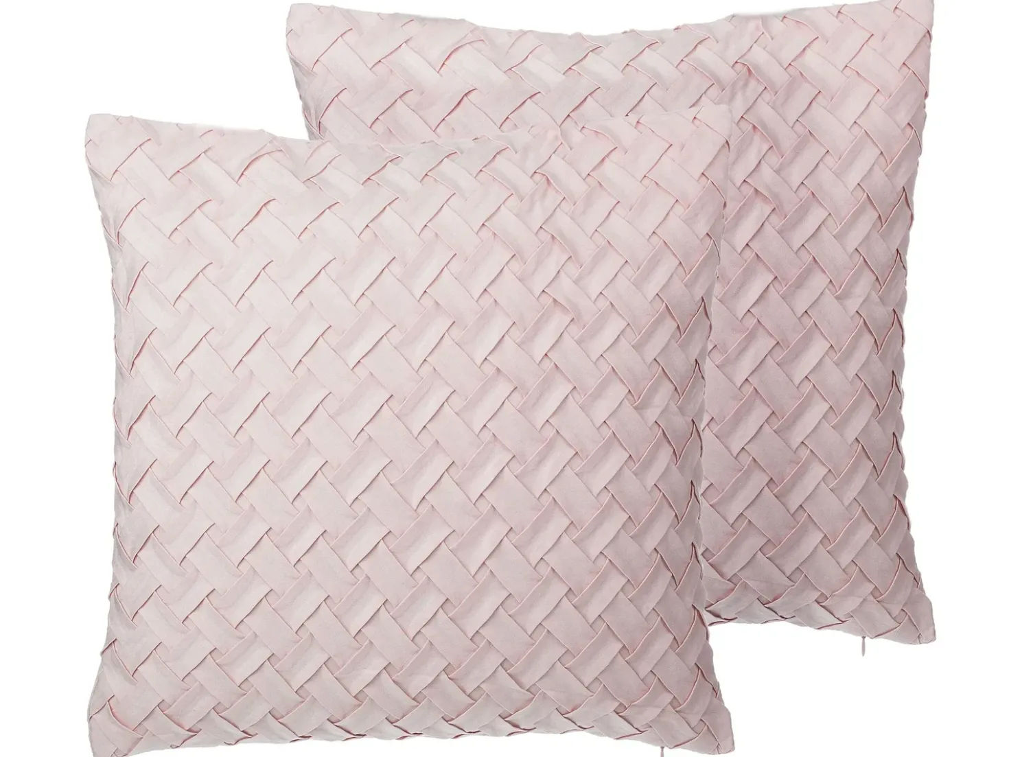 Set di 2 cuscini TITHONIA 45 x 45 cm Rosa Trama Chevron