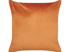 Set di 2 cuscini TULIP Velluto 45 x 45 cm Arancione Trama di piante