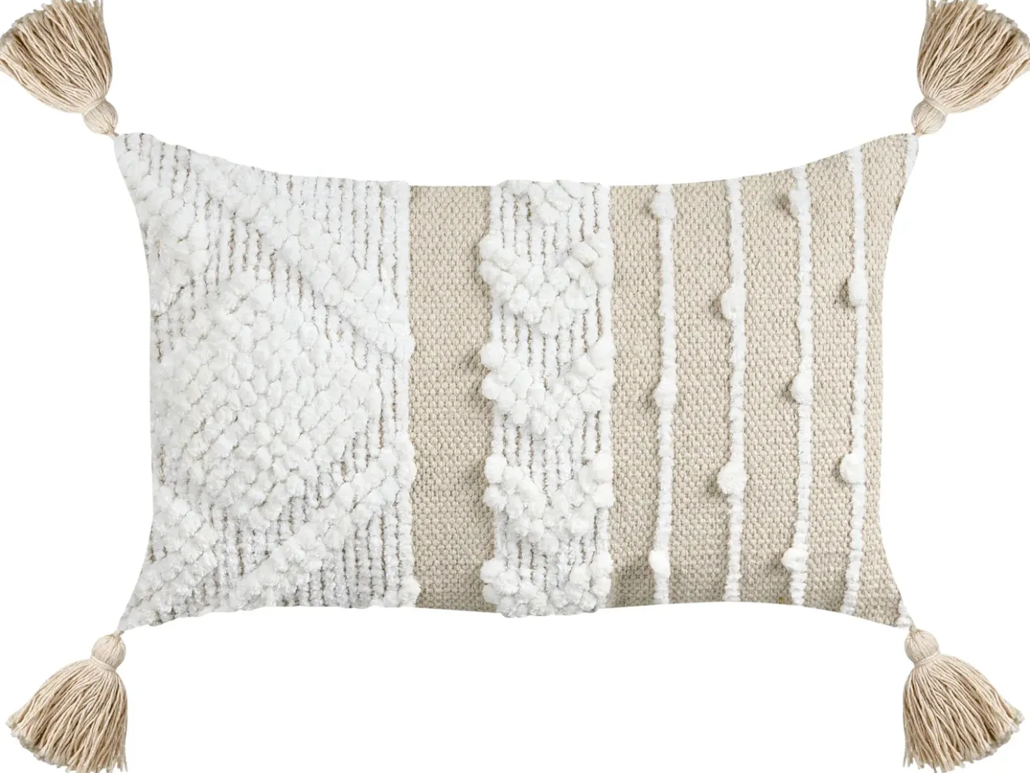 Set di 2 cuscini VALVARIA Cotone 30 x 50 cm Bianco sporco Trama Chevron