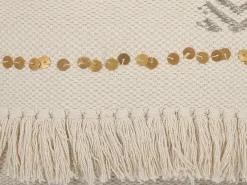 Set di 2 cuscini VAYALI Cotone 45 x 45 cm Beige A strisce