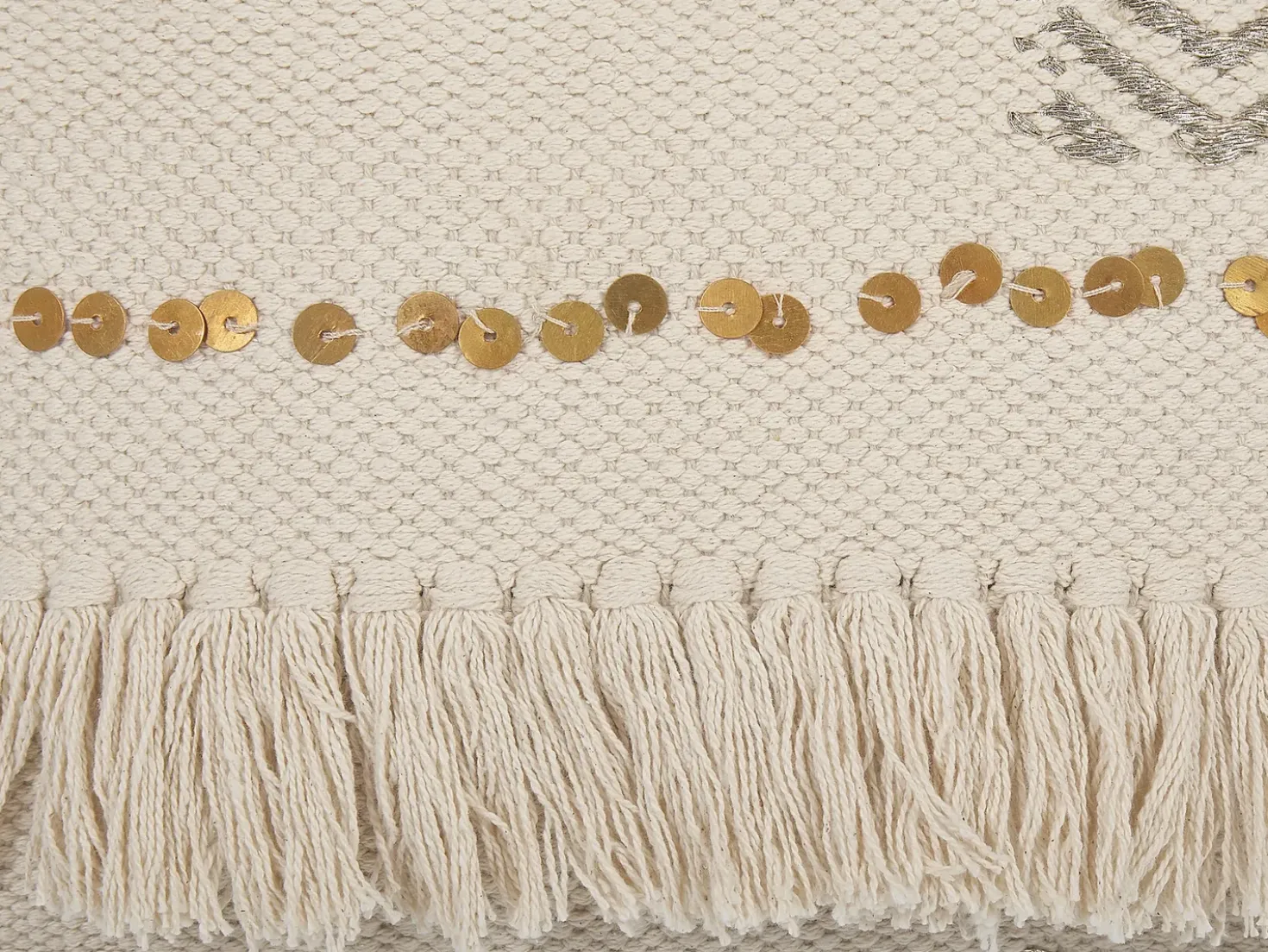 Set di 2 cuscini VAYALI Cotone 45 x 45 cm Beige A strisce
