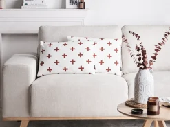 Set di 2 cuscini VELLEIA Cotone 50 x 35 cm Bianco Trama geometrica
