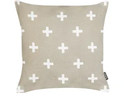 Set di 2 cuscini VELLEIA Cotone 45 x 45 cm Tortora Trama geometrica