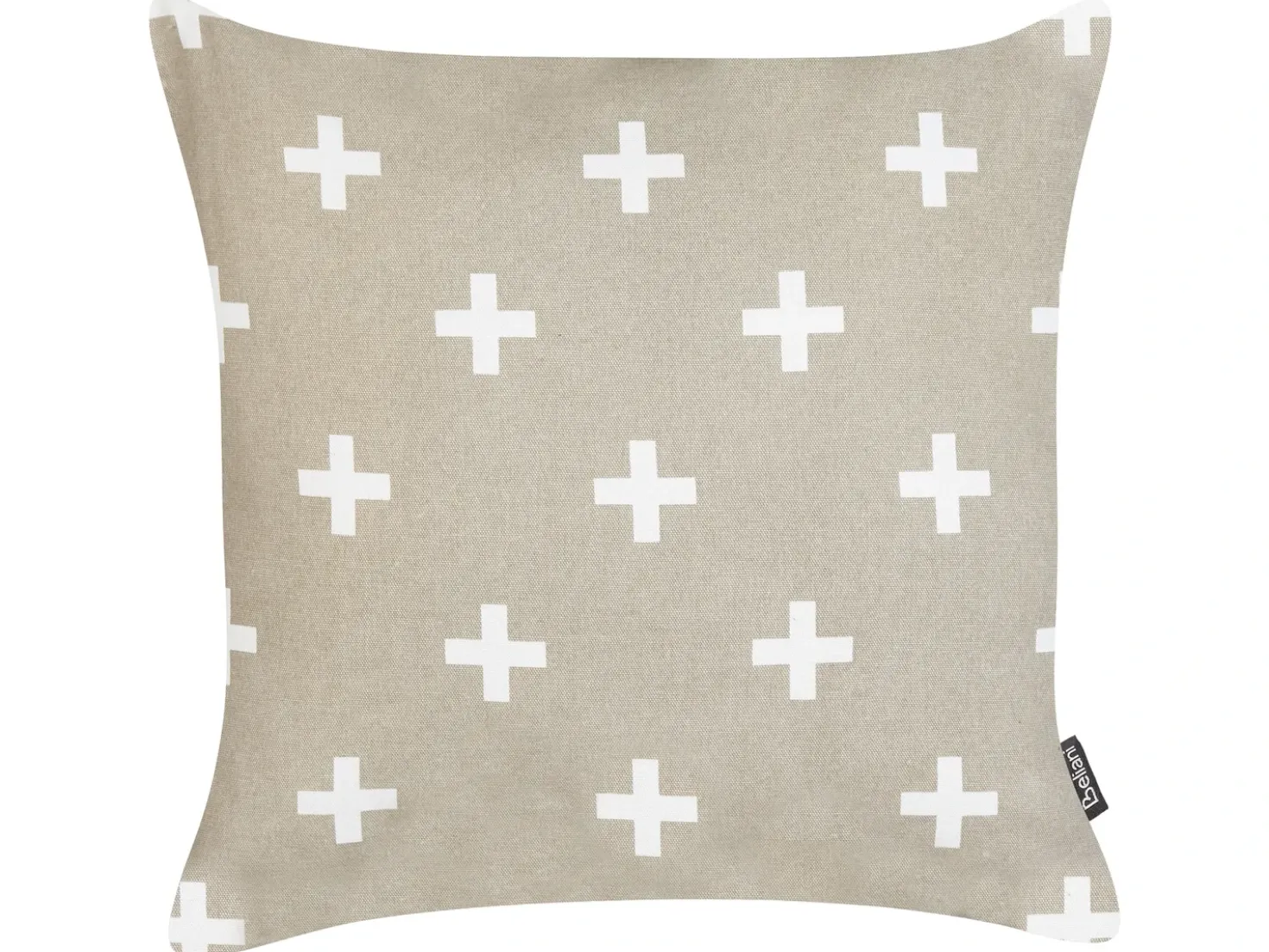 Set di 2 cuscini VELLEIA Cotone 45 x 45 cm Tortora Trama geometrica