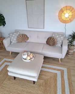 Set di 2 cuscini VELLEIA Cotone 45 x 45 cm Tortora Trama geometrica