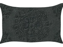 Set di 2 cuscini VELOOR Cotone 30 x 50 cm Grigio scuro Trama orientale