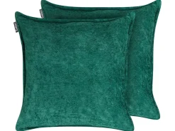 Set di 2 cuscini VERPIS Cotone 50 x 50 cm Verde smeraldo Tinta unita