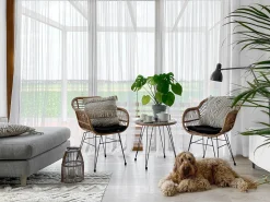 Set di 2 cuscini VILLUR Cotone 45 x 45 cm Beige A strisce