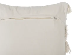 Set di 2 cuscini VILLUR Cotone 45 x 45 cm Beige A strisce