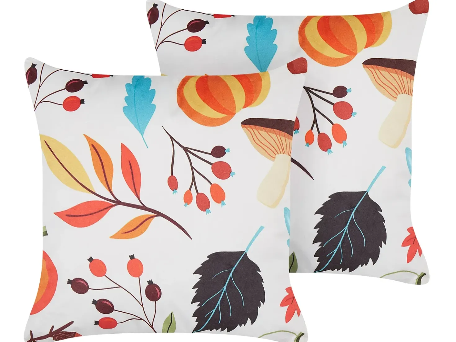 Set di 2 cuscini VISCARIA Velluto 45 x 45 cm Multicolore Trama di piante