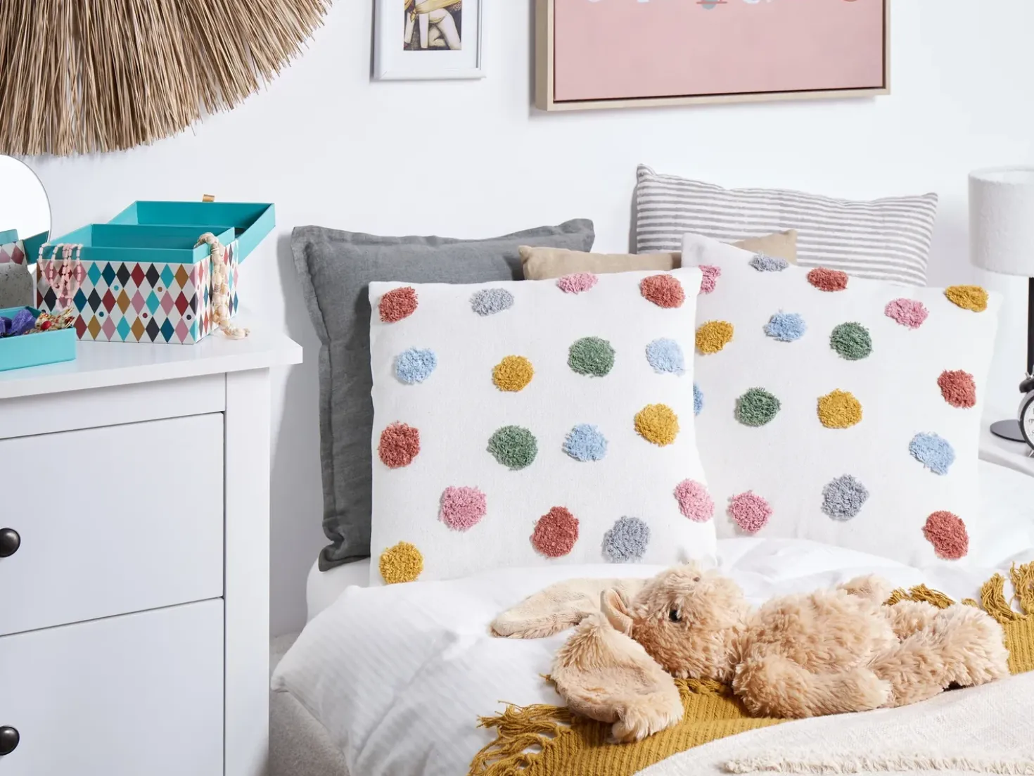Set di 2 cuscini WALLFLOWER Cotone 45 x 45 cm Bianco