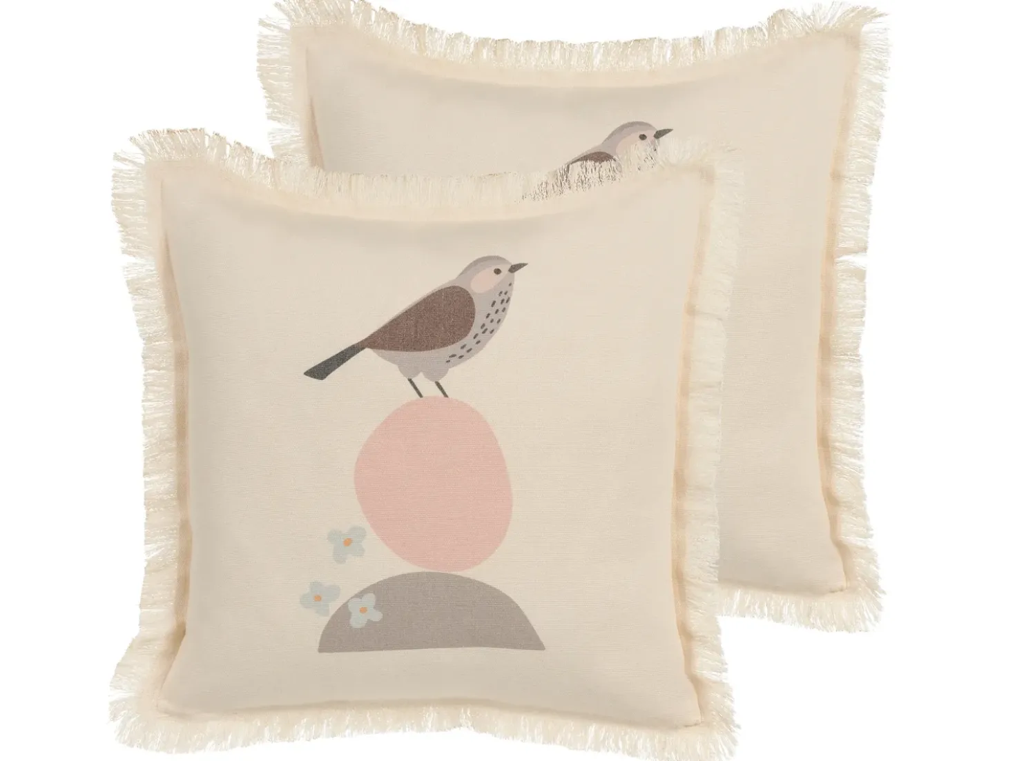 Set di 2 cuscini WATTLE 60 x 60 cm Beige chiaro Trama animale